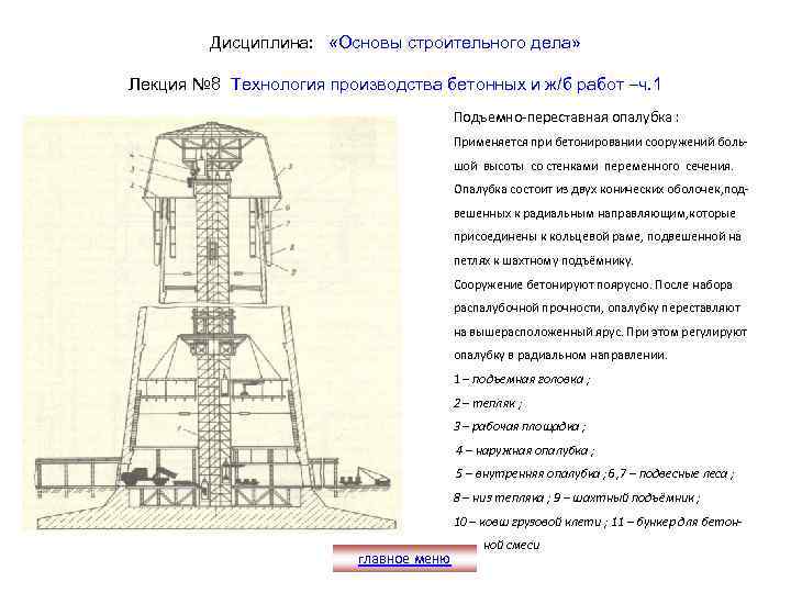Дисциплина: «Основы строительного дела» Лекция № 8 Технология производства бетонных и ж/б работ –ч.