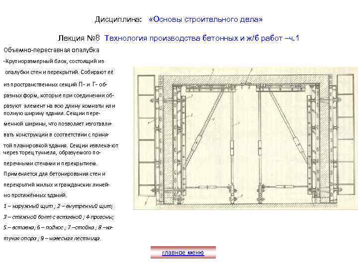 Дисциплина: «Основы строительного дела» Лекция № 8 Технология производства бетонных и ж/б работ –ч.