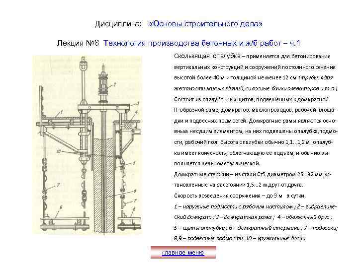 Дисциплина: «Основы строительного дела» Лекция № 8 Технология производства бетонных и ж/б работ –