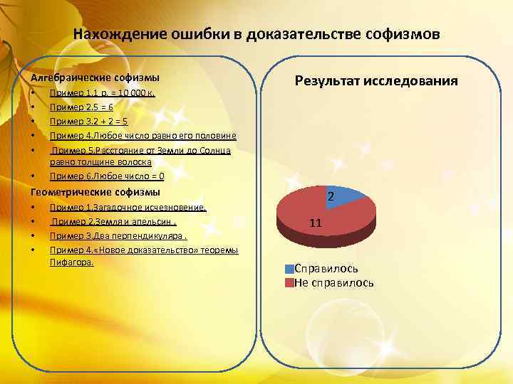 Нахождение ошибки в доказательстве софизмов Алгебраические софизмы • • • Пример 1. 1 р.