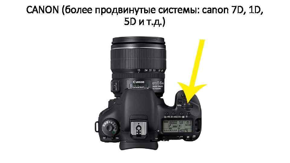 CANON (более продвинутые системы: canon 7 D, 1 D, 5 D и т. д.