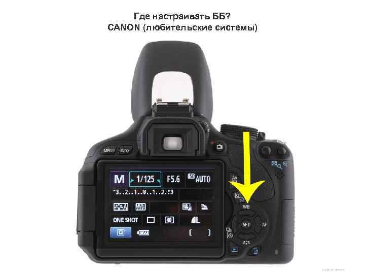 Где настраивать ББ? CANON (любительские системы) www. gbschool. pro 