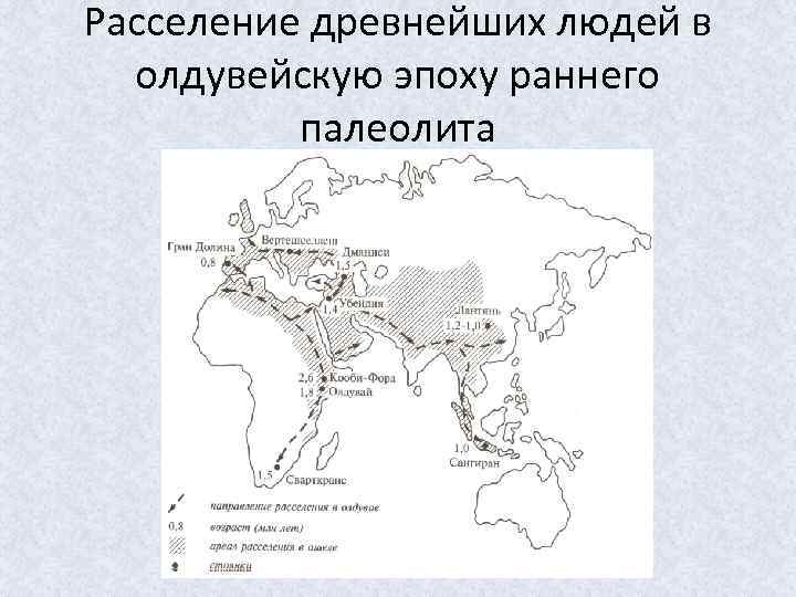 Расселение древнейших людей в олдувейскую эпоху раннего палеолита 