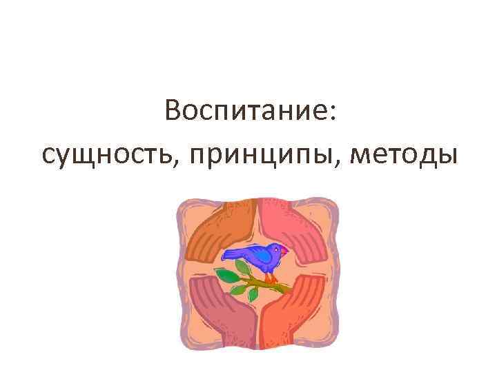 Воспитание: сущность, принципы, методы 
