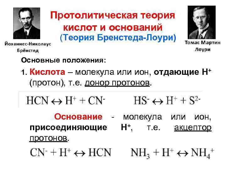 Теории кислот и оснований