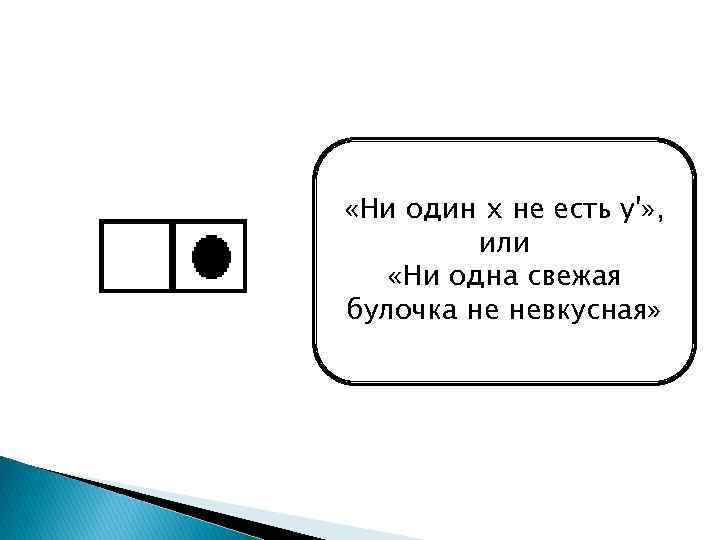  «Ни один x не есть y'» , или «Ни одна свежая булочка не