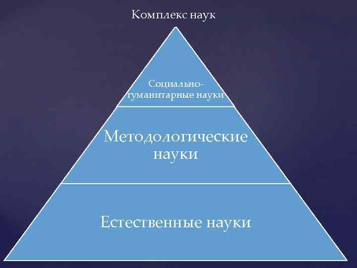 Комплекс наук Социальногуманитарные науки Методологические науки Естественные науки 