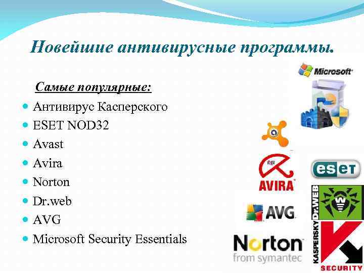 Антивирусное программное обеспечение это. Перечислите известные вам антивирусные программы. Антивирусные программы примеры. Популярные антивирусные программы. Наиболее распространенные антивирусные программы.