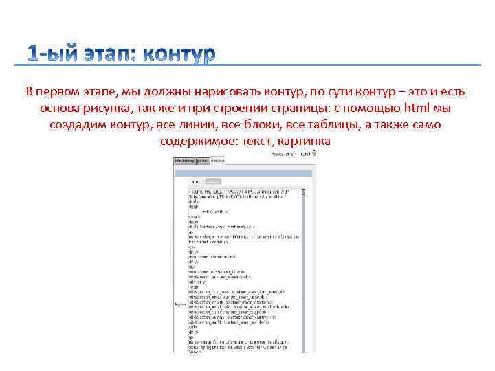В первом этапе, мы должны нарисовать контур, по сути контур – это и есть
