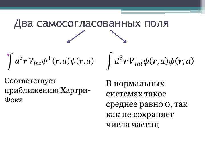Два самосогласованных поля • 