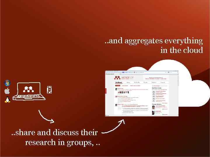 . . and aggregates everything in the cloud . . share and discuss their