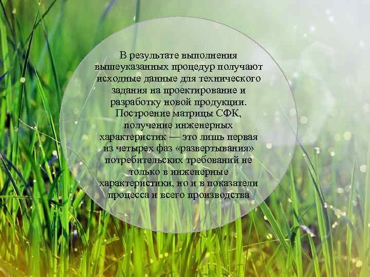 В результате выполнения вышеуказанных процедур получают исходные данные для технического задания на проектирование и