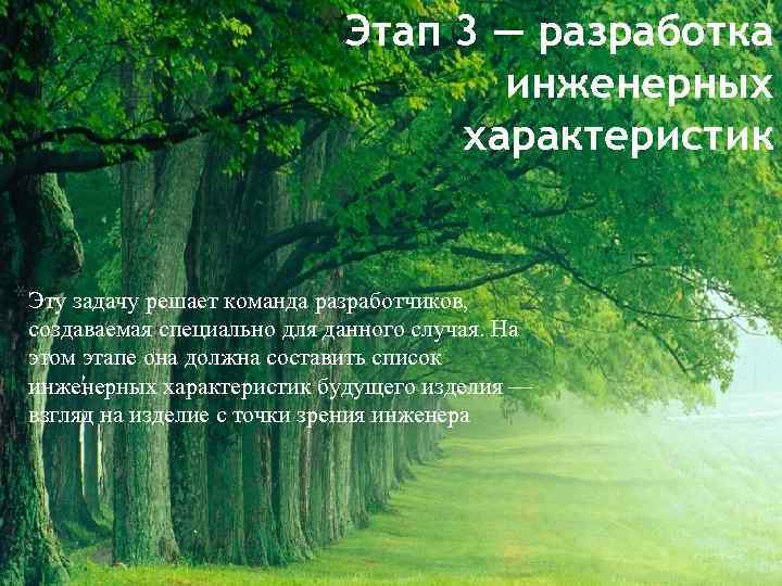 *Этап 3 — разработка инженерных характеристик *Эту задачу решает команда разработчиков, создаваемая специально для