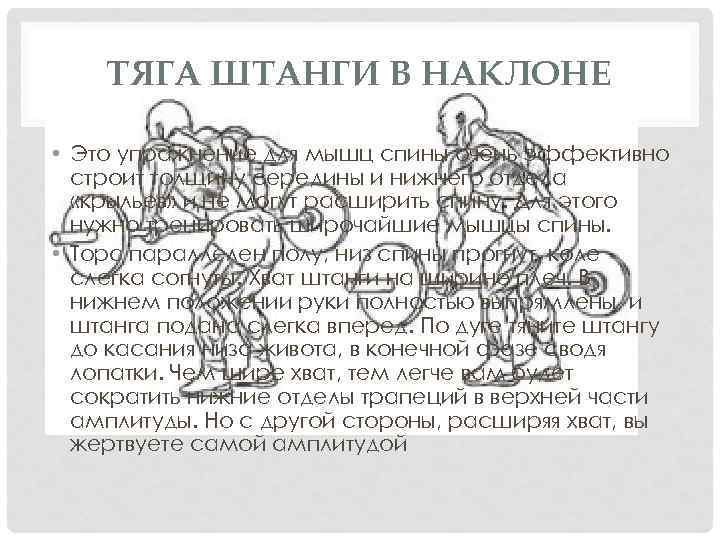 ТЯГА ШТАНГИ В НАКЛОНЕ • Это упражнение для мышц спины очень эффективно строит толщину