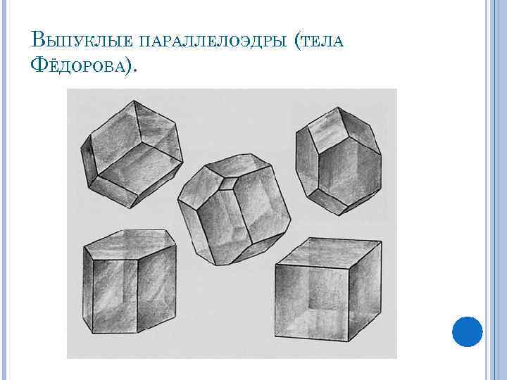 ВЫПУКЛЫЕ ПАРАЛЛЕЛОЭДРЫ (ТЕЛА ФЁДОРОВА). 