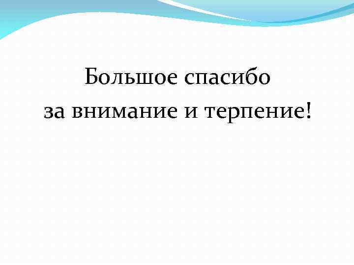 Большое спасибо за внимание и терпение! 