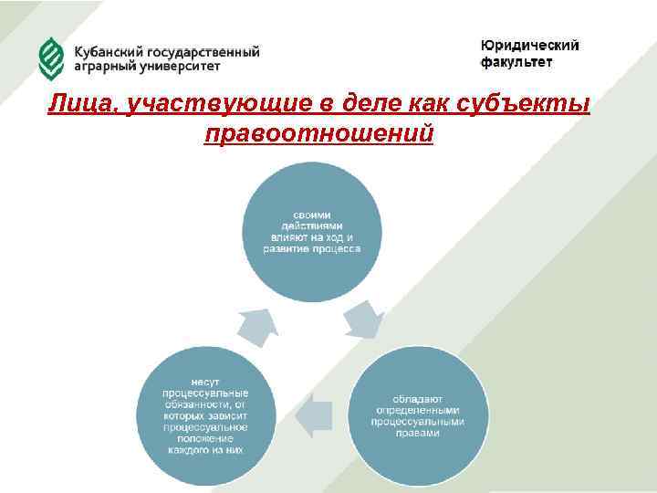 Лица, участвующие в деле как субъекты правоотношений 