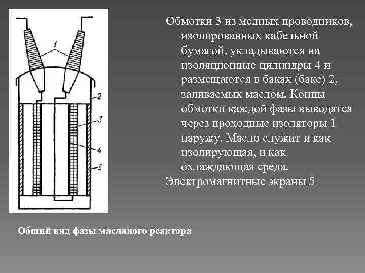 Обмотки 3 из медных проводников, изолированных кабельной бумагой, укладываются на изоляционные цилиндры 4 и