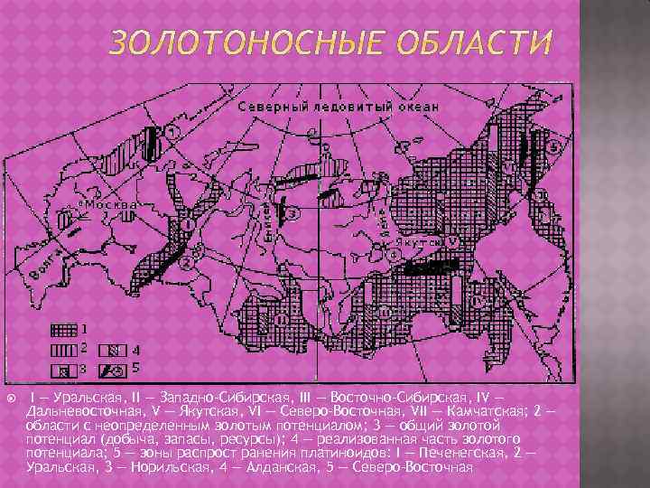  I — Уральская, II — Западно-Сибирская, III — Восточно-Сибирская, IV — Дальневосточная, V