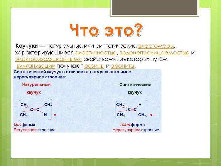 Презентация каучук химия