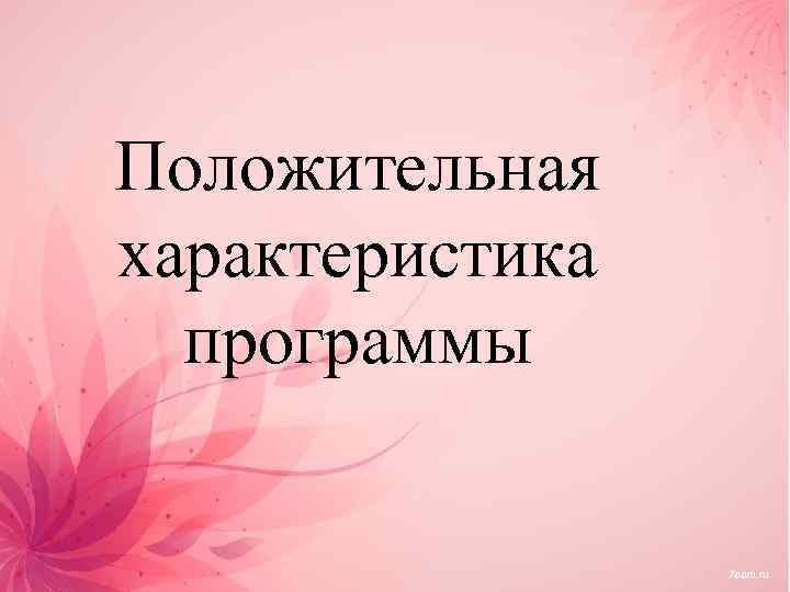 Положительная характеристика программы 