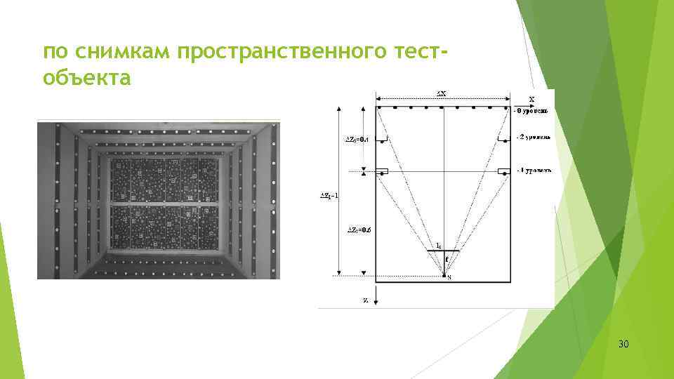 по снимкам пространственного тестобъекта 30 