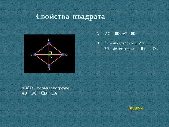 Квадрат первого. Биссектриса квадрата. Свойства квадрата. Свойства биссектрисы квадрата. Диагонали квадрата являются биссектрисами его.