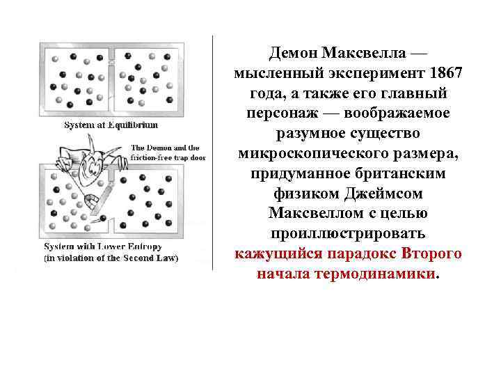 Демон Максвелла — мысленный эксперимент 1867 года, а также его главный персонаж — воображаемое