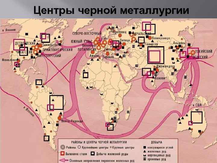 Центры черной металлургии 