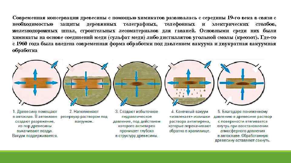 Современная консервация древесины с помощью химикатов развивалась с середины 19 го века в связи