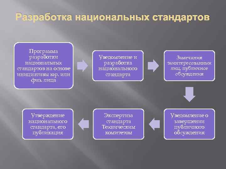 Разработка национальных стандартов Программа разработки национальных стандартов на основе инициативы юр. или физ. лица