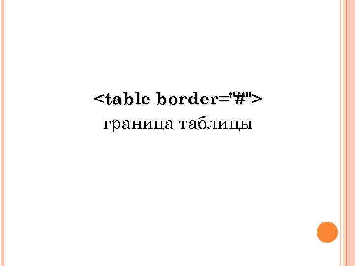 <table border="#"> граница таблицы 