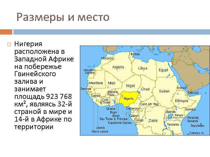 План характеристики страны нигерия