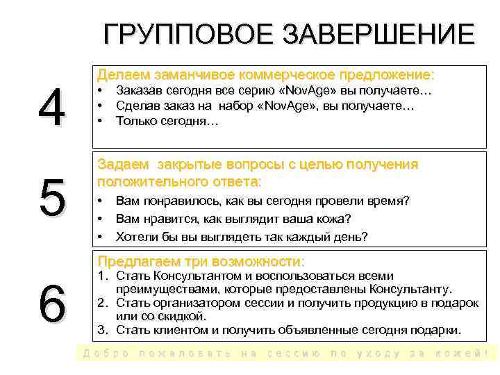 ГРУППОВОЕ ЗАВЕРШЕНИЕ 4 5 Делаем заманчивое коммерческое предложение: • • • Заказав сегодня все