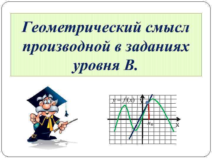 Геометрический смысл производной в заданиях уровня В. у х 
