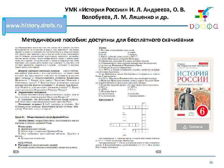 УМК «История России» И. Л. Андреева, О. В. Волобуева, Л. М. Ляшенко и др.