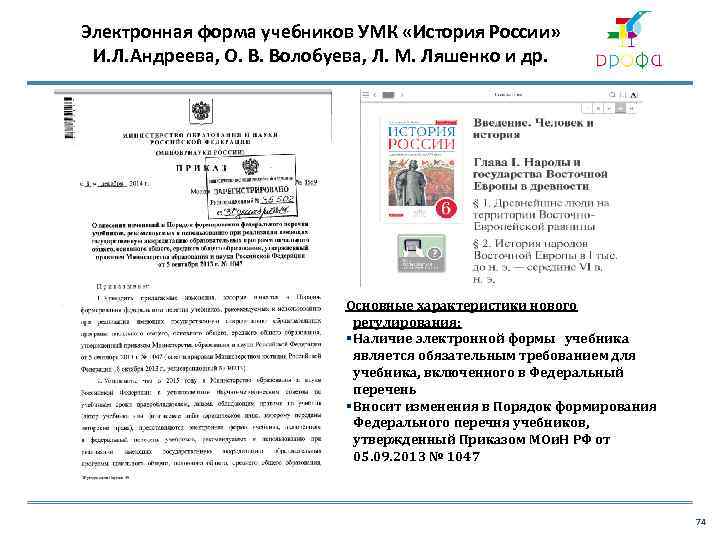 Электронная форма учебников УМК «История России» И. Л. Андреева, О. В. Волобуева, Л. М.