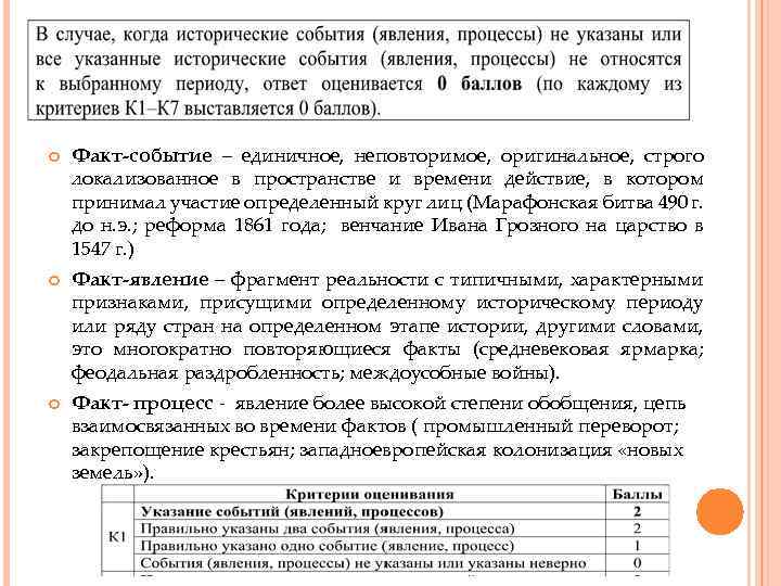  Факт-событие – единичное, неповторимое, оригинальное, строго локализованное в пространстве и времени действие, в