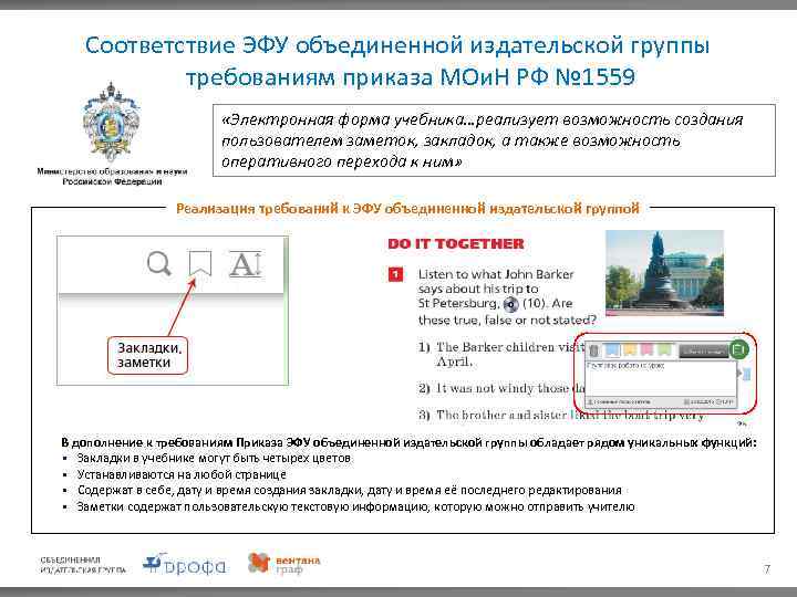 Соответствие ЭФУ объединенной издательской группы требованиям приказа МОи. Н РФ № 1559 «Электронная форма