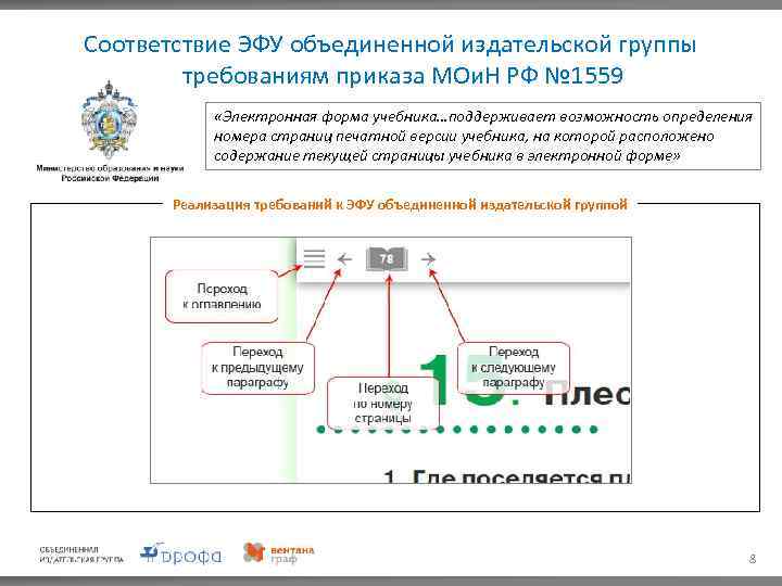 Соответствие ЭФУ объединенной издательской группы требованиям приказа МОи. Н РФ № 1559 «Электронная форма