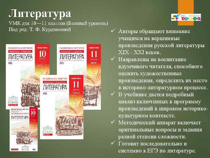 Литература 10 11 класс