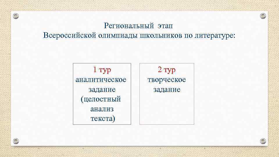 Региональный этап Всероссийской олимпиады школьников по литературе: 1 тур аналитическое задание (целостный анализ текста)