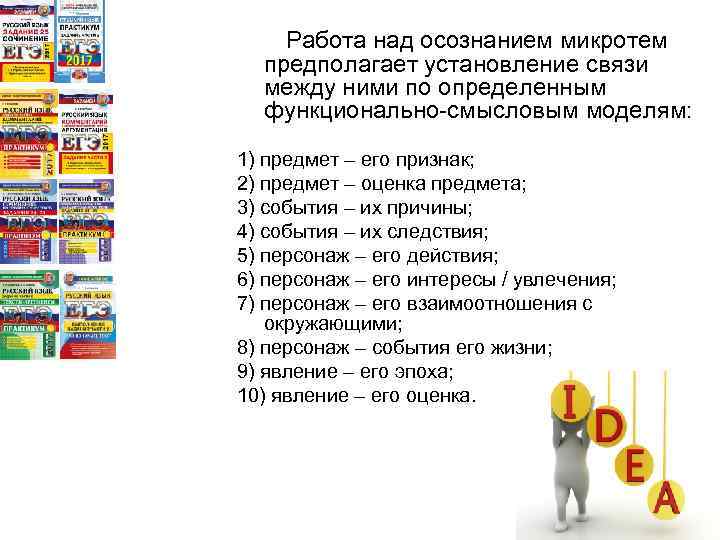  Работа над осознанием микротем предполагает установление связи между ними по определенным функционально-смысловым моделям: