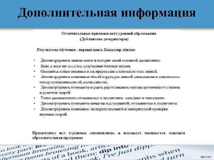 Дополнительная информация 