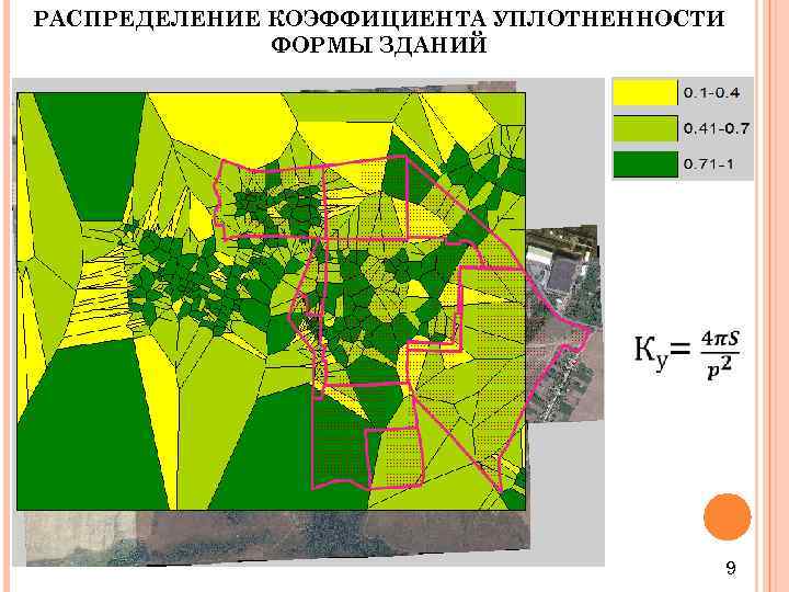 РАСПРЕДЕЛЕНИЕ КОЭФФИЦИЕНТА УПЛОТНЕННОСТИ ФОРМЫ ЗДАНИЙ 9 