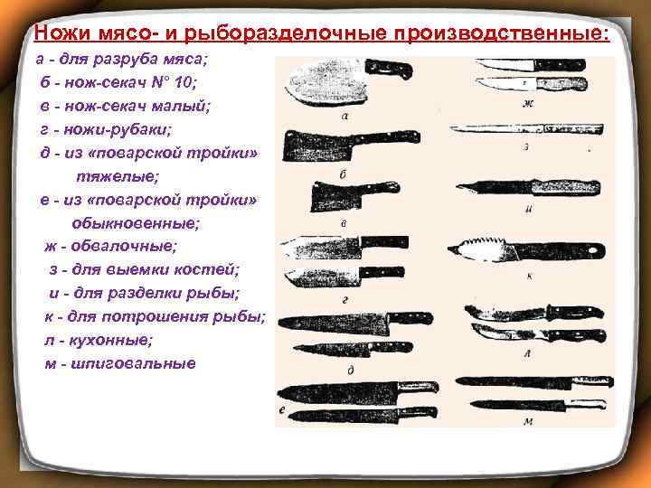  Ножи мясо- и рыборазделочные производственные: а - для разруба мяса; б - нож-секач
