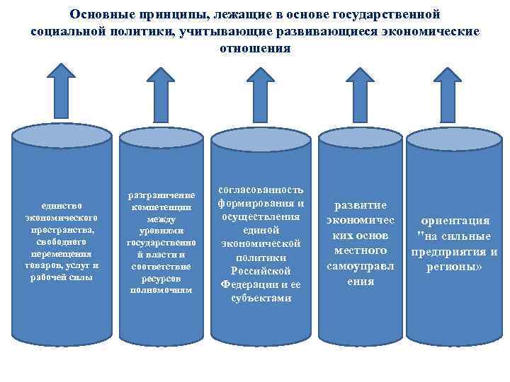 Основные принципы, лежащие в основе государственной социальной политики, учитывающие развивающиеся экономические отношения единство экономического