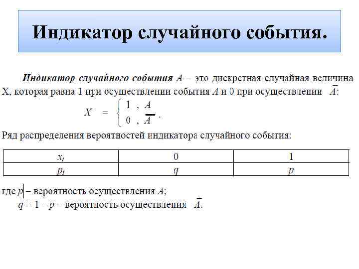 Индикатор случайного события. 