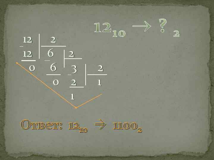 12 2 12 6 0 2 3 2 1 Ответ: 1210 11002 