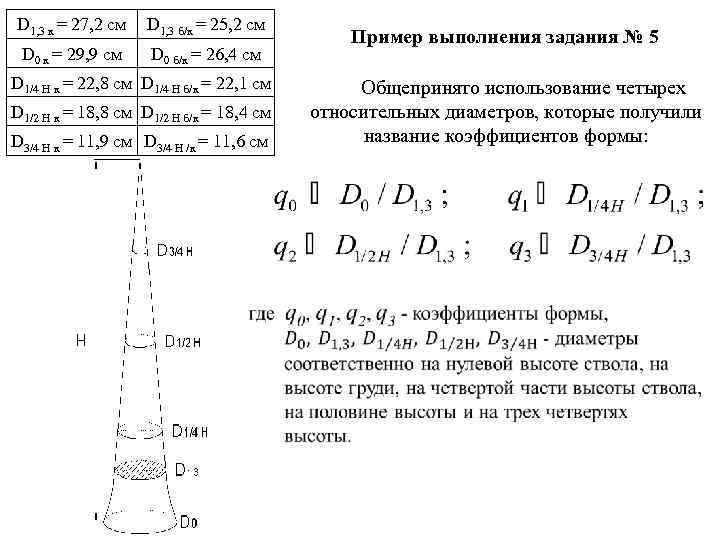 D 1, 3 к = 27, 2 см D 1, 3 б/к = 25,